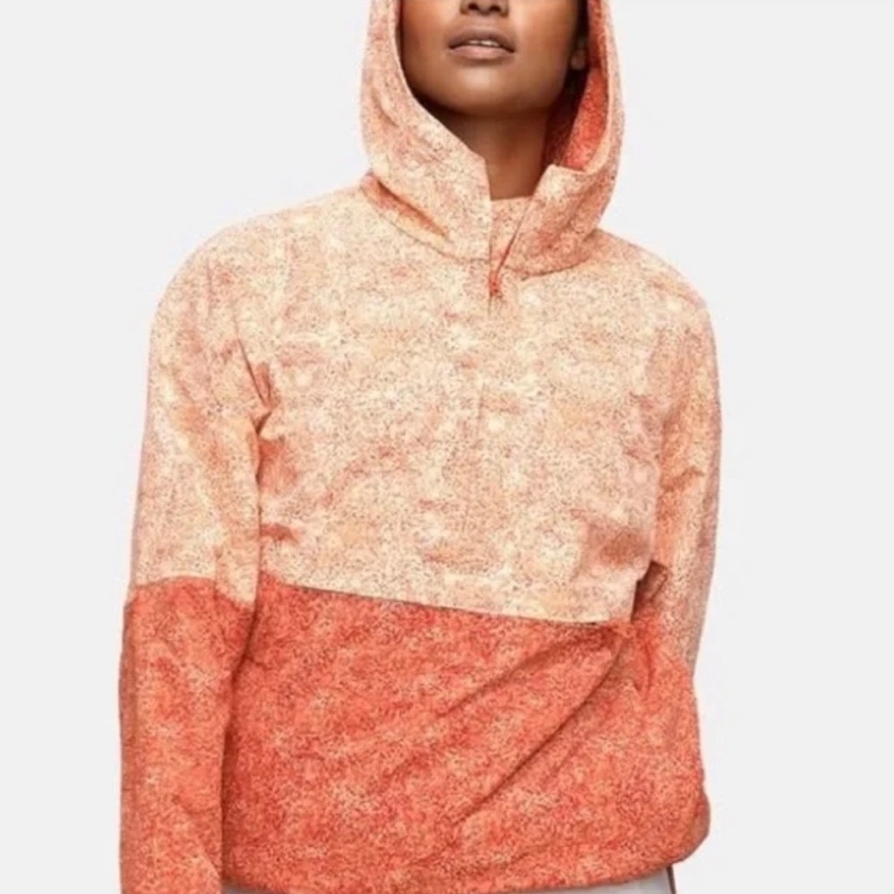 Like New Outdoor Voices Orange Splatter Rain jacket All Weather XS